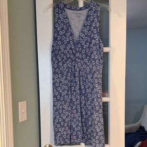 L.L. Bean Women's Navy Floral Midi Dress